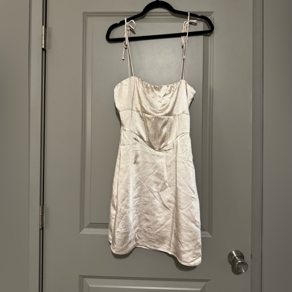 NWT Princess Polly Sarah Corset Mini Dress Champagne